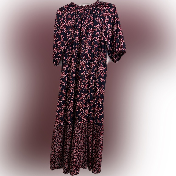 Draper James Martina Popover Dress in Navy Cherry Blossom Size M - Picture 3 of 11